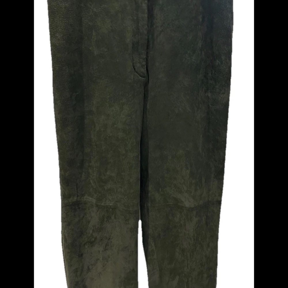 Vintage Y2K Lauren Ralph Lauren Dark Green Suede Pants - Picture 5 of 11